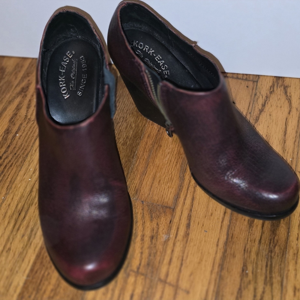 Kork-Ease Deep Burgundy Ankle Booties